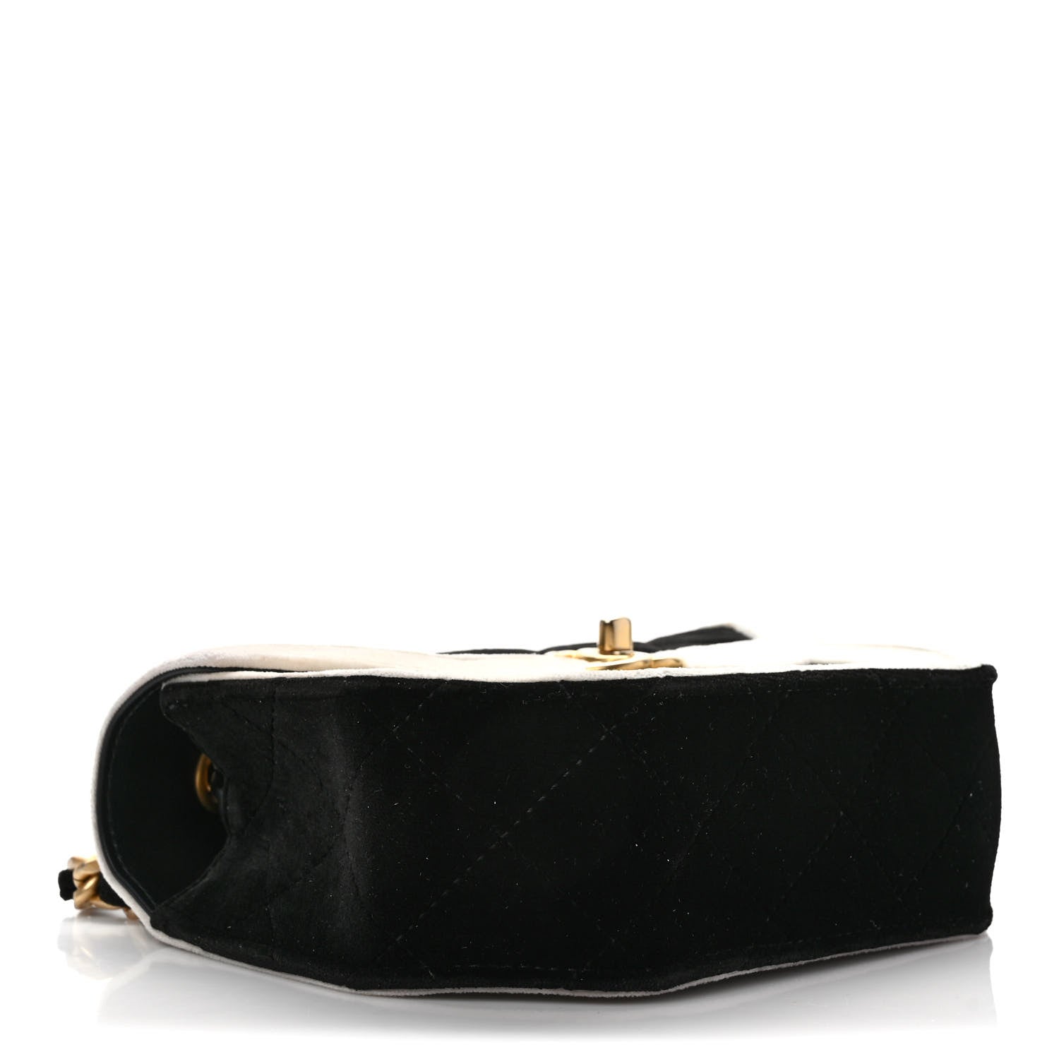 Chanel Velvet Quilted Mini Place Vendome Flap Black White 4 of 12