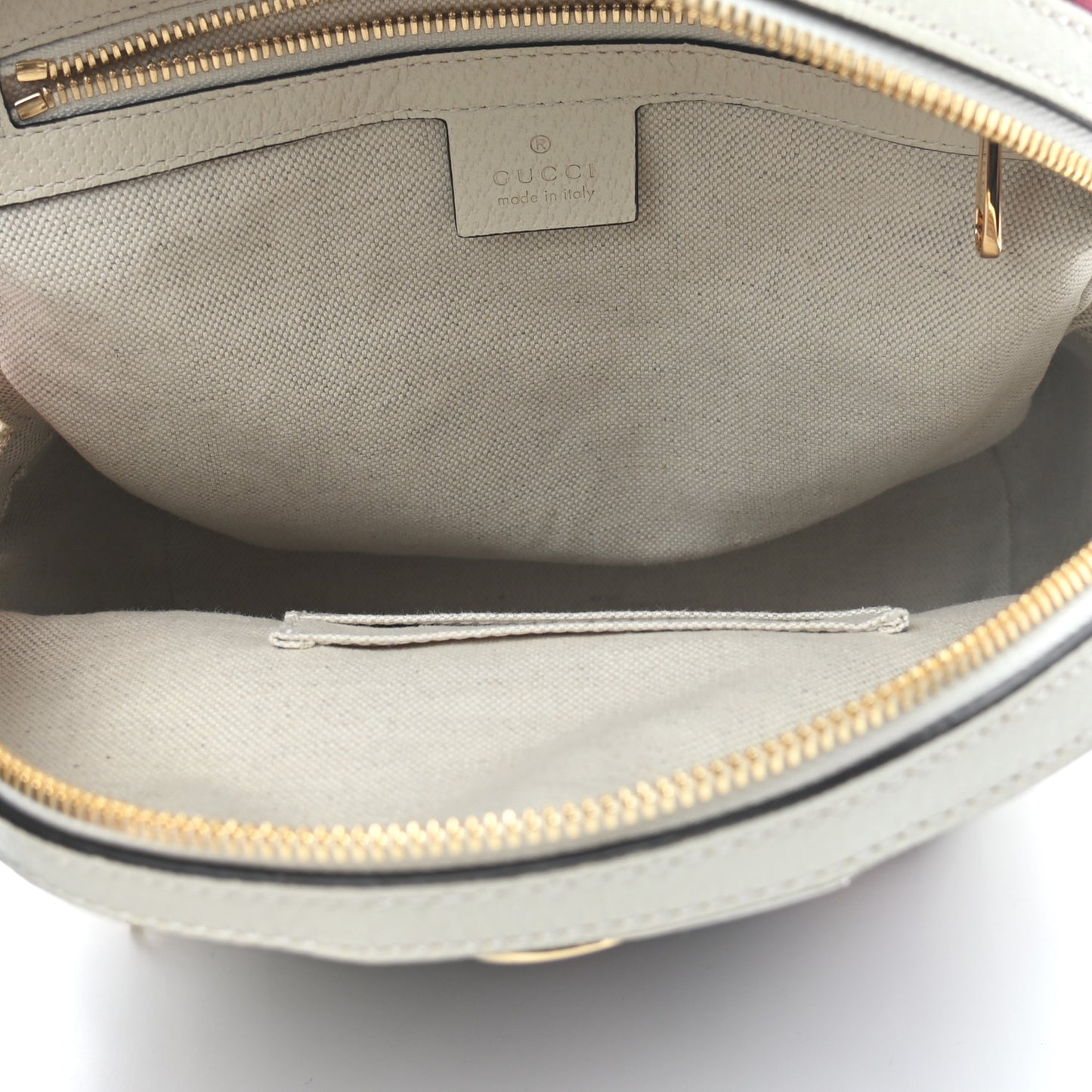 GG Supreme Monogram Flora Web Small Ophidia Day Backpack White