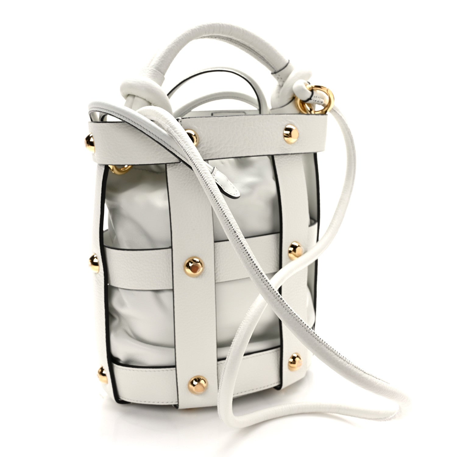 Salvatore Ferragamo Calfskin Cage Bag White 3 of 9