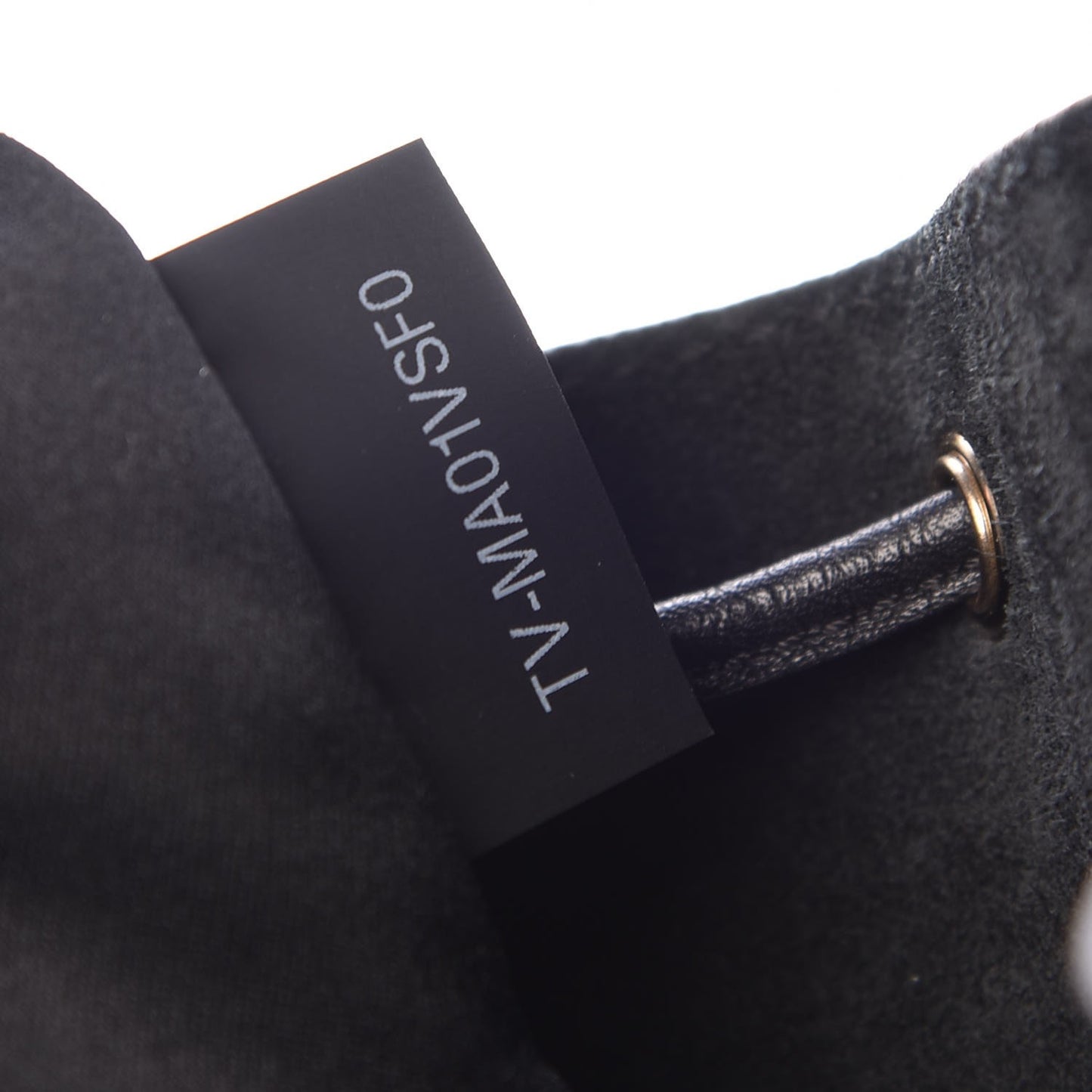 Grained Calfskin Rockstud Bucket Bag Black