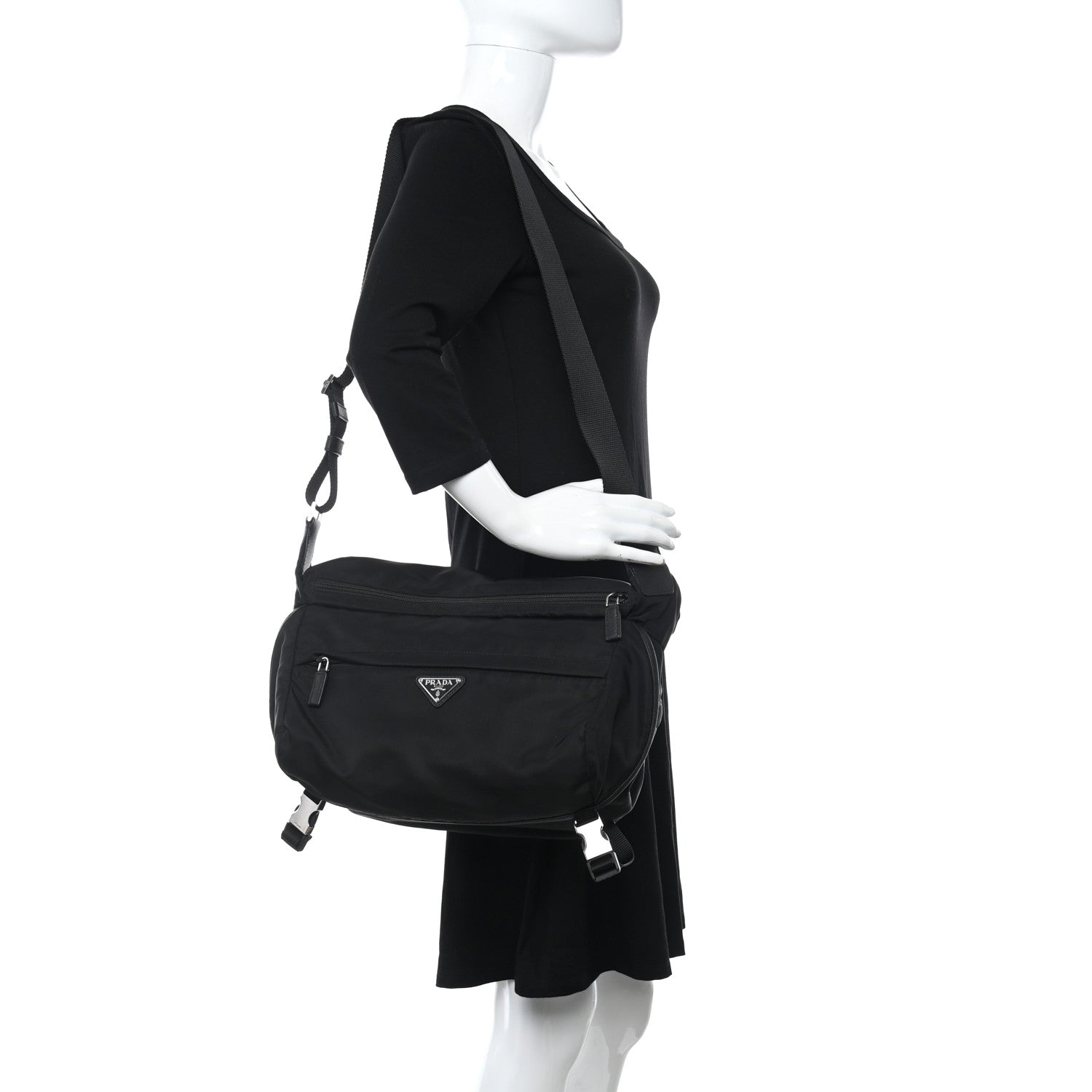 Prada Nylon Tessuto Montagna Messenger Bag Black 2 of 10