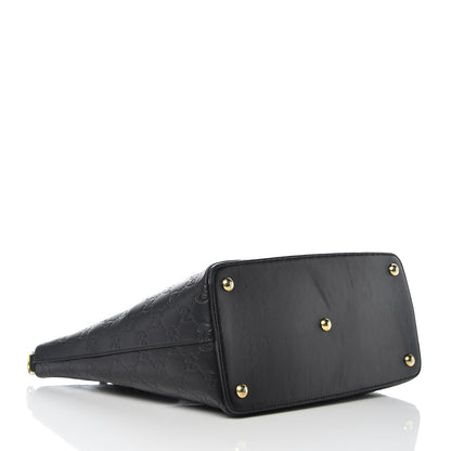 Gucci Guccissima Small Zippered Bucket Tote Black 3 of 13