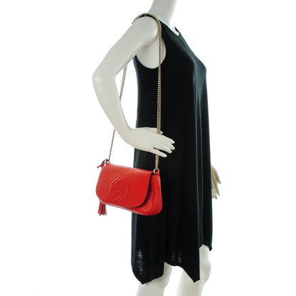 Gucci Pebbled Calfskin Medium Soho Flap Crossbody Sun Orange 2 of 7