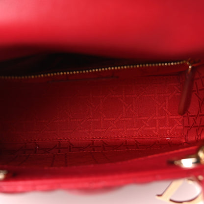 Christian Dior Lambskin Cannage Small My ABCDior Lady Dior Red 5 of 10