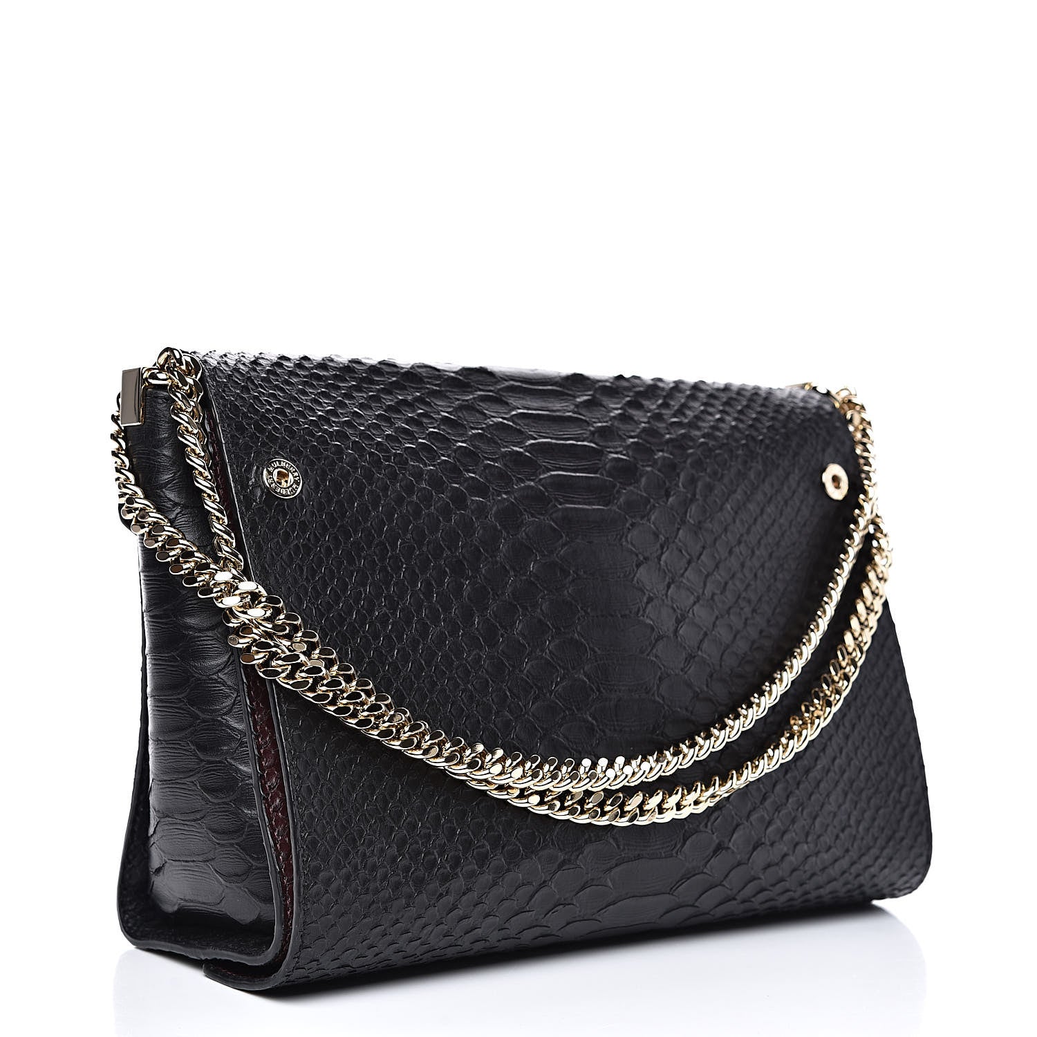 Mulberry Silky Python Calfskin Embossed Reversible Delphie Crossbody Oxblood Black 5 of 15