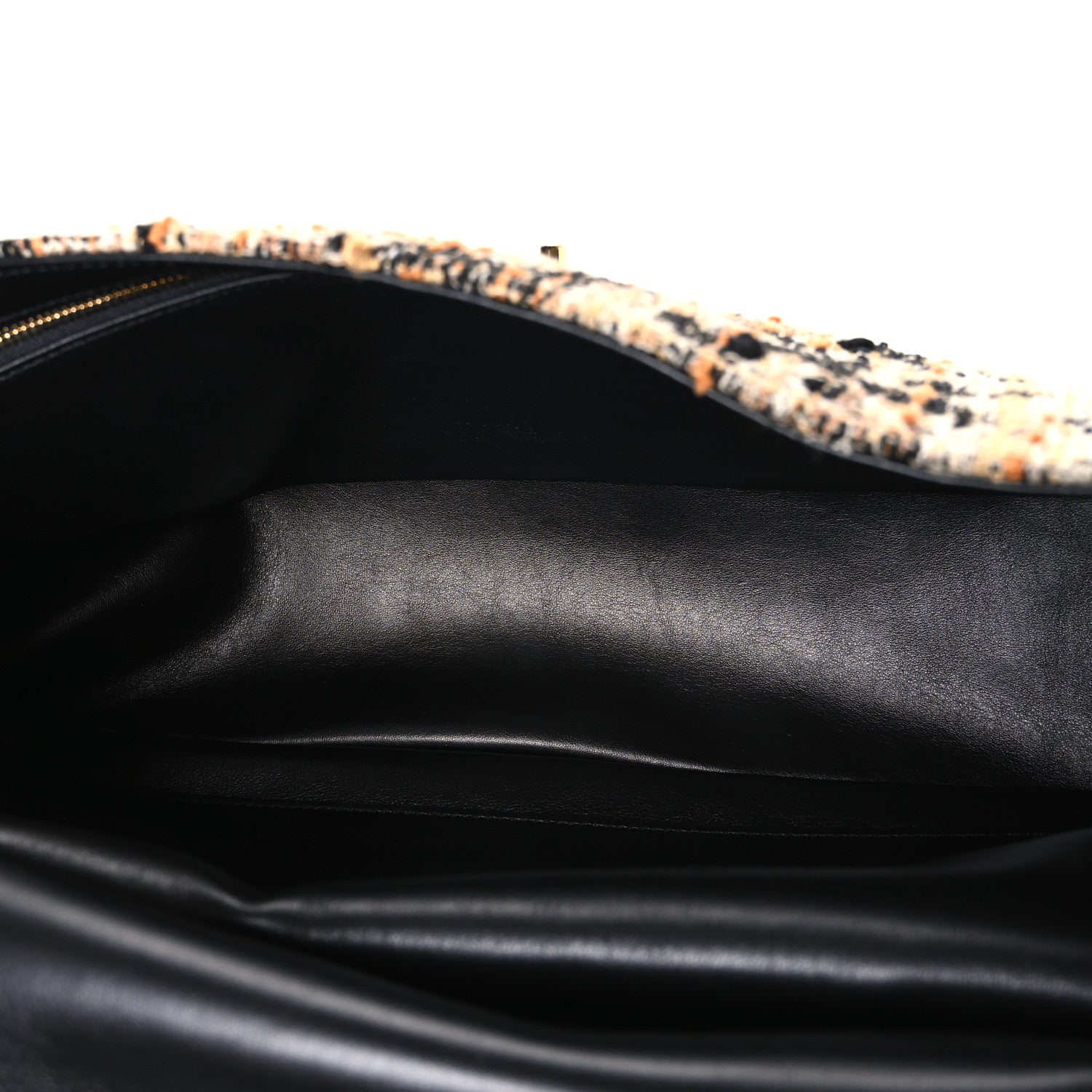Chanel Tweed Mixed Fibers Leopard Print Small Souplissimo Maxi Flap Brown Black White 5 of 11