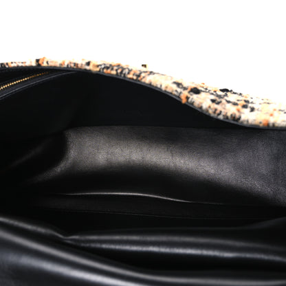 Chanel Tweed Mixed Fibers Leopard Print Small Souplissimo Maxi Flap Brown Black White 5 of 11