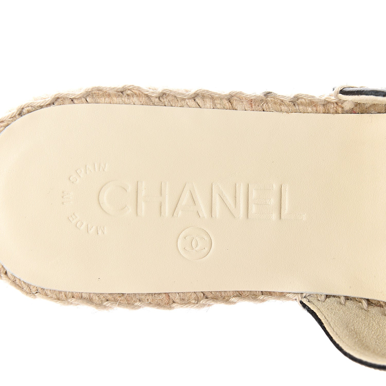 Chanel Iridescent Goatskin Patent CC Espadrille Mules 36 Black 9 of 10