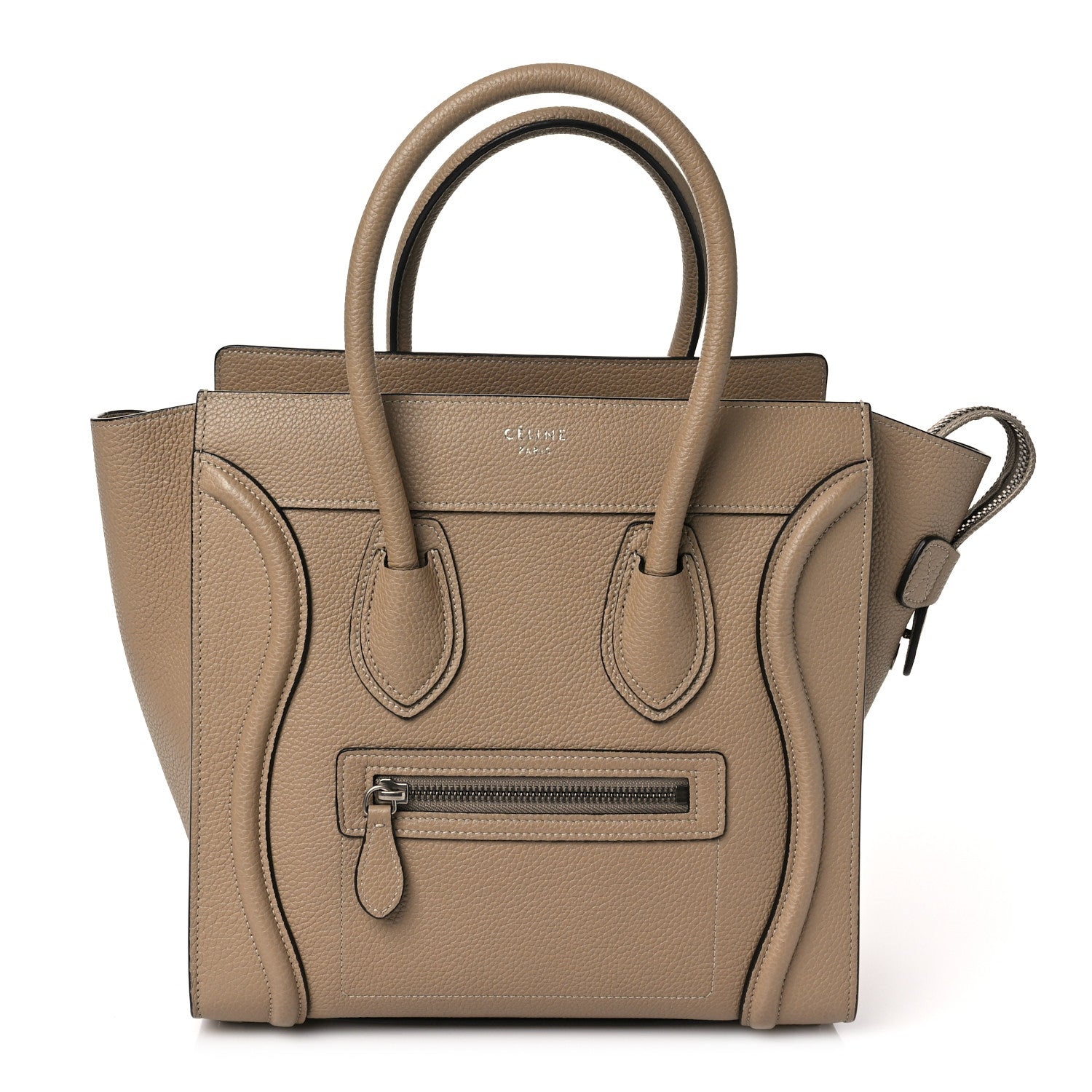 Celine Drummed Calfskin Micro Luggage Dune 1 of 8
