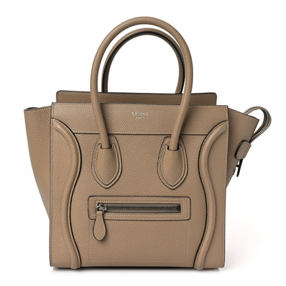 Celine Drummed Calfskin Micro Luggage Dune 1 of 8