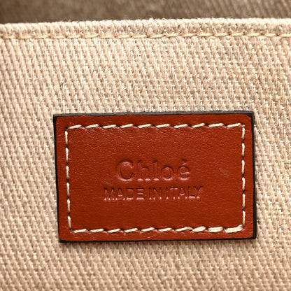 Chloe Cotton Calfskin Medium Woody Ribbon Fringe Tote Sepia Brown 5 of 10