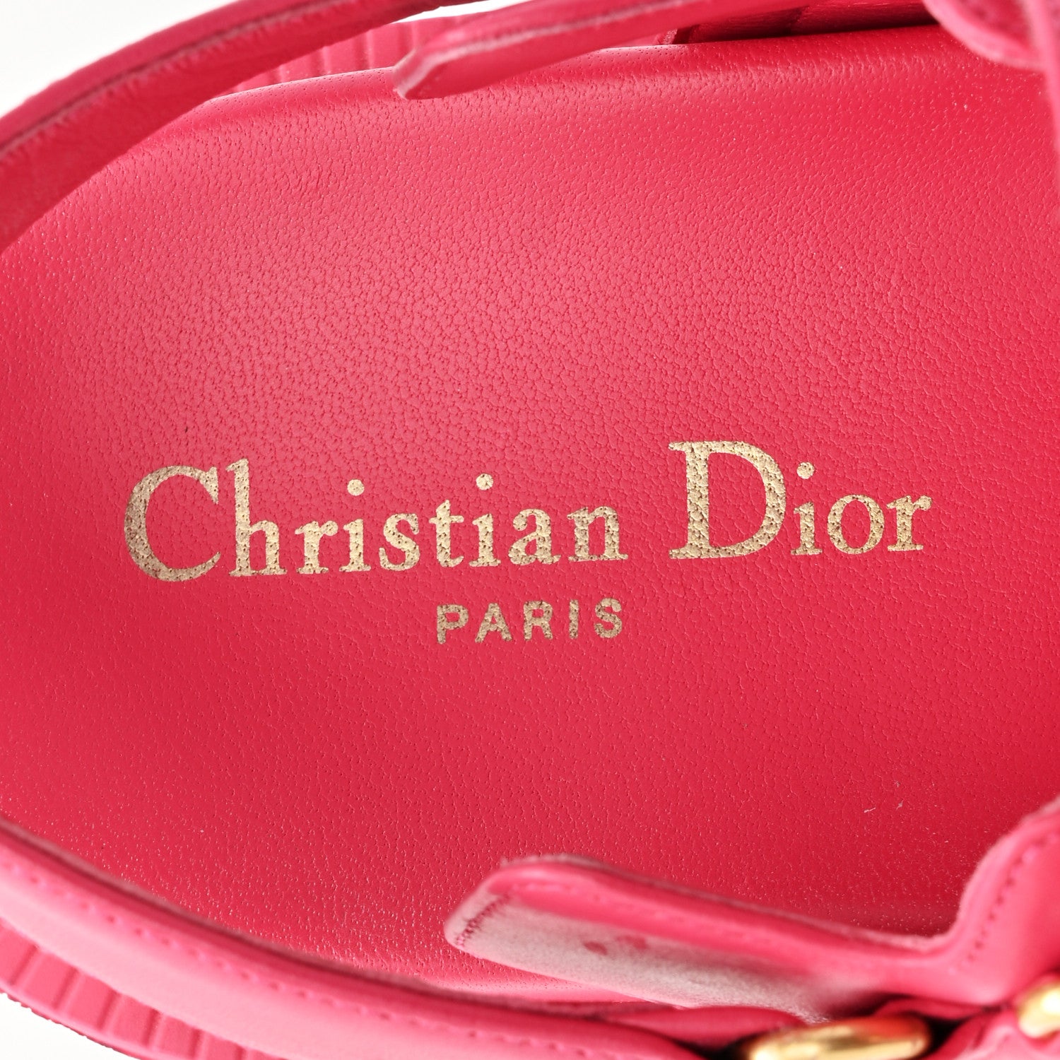 Christian Dior Lambskin Dioract Sandals 38.5 Raspberry 8 of 14