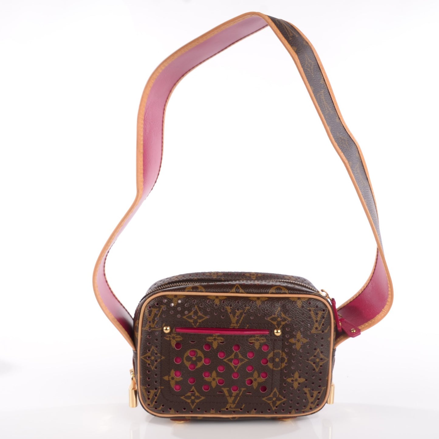 Monogram Perforated Mini Trocadero Fuchsia