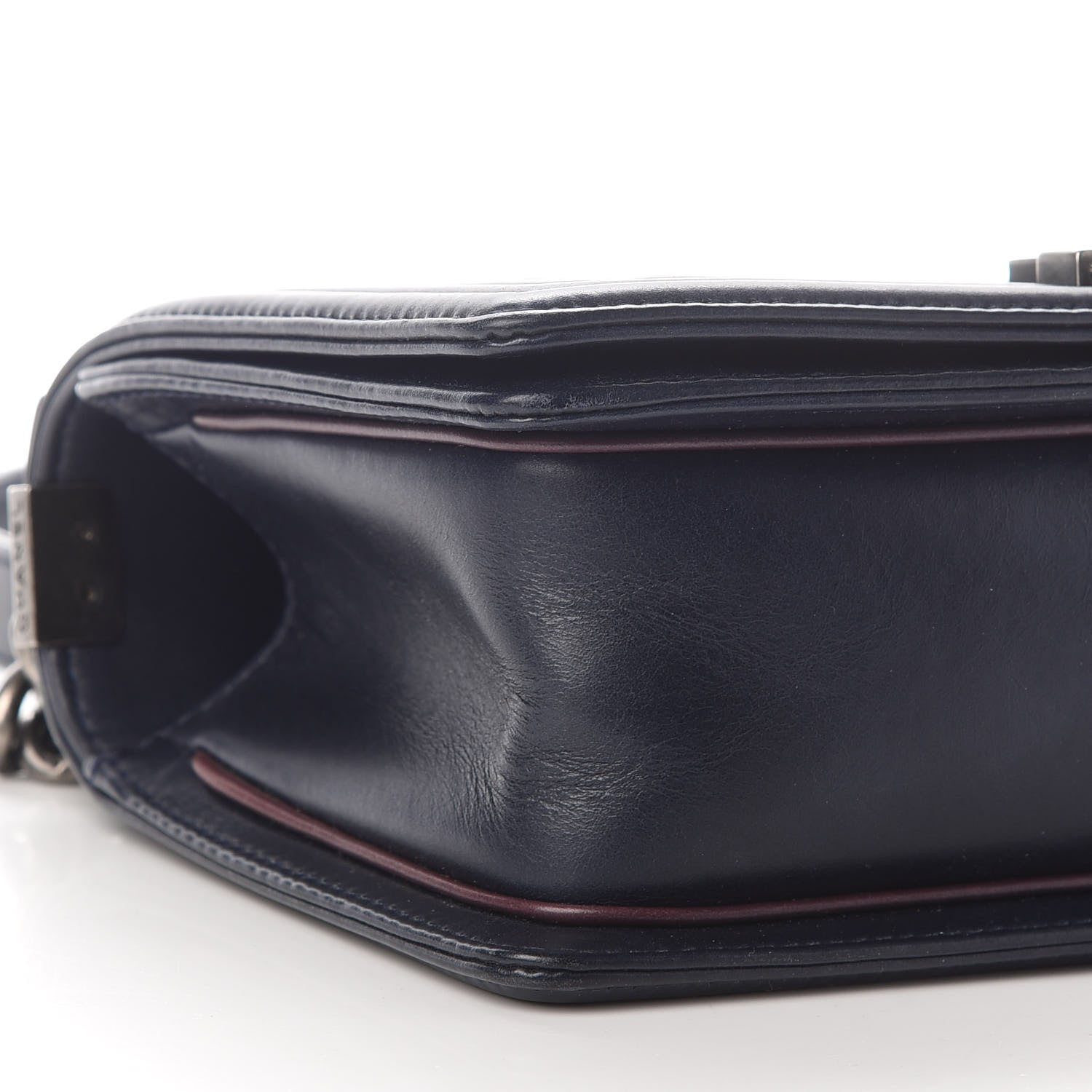 Chanel Calfskin Embossed Medium Paris Salzburg Boy Flap Navy 8 of 11