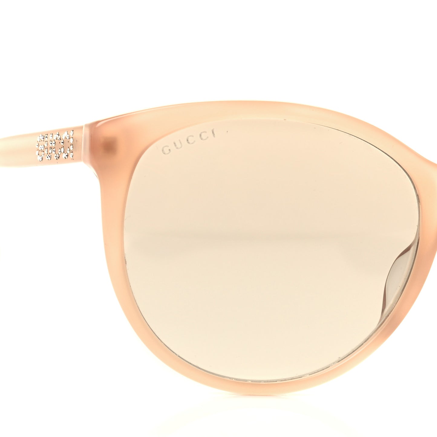 Acetate Round Frame Crystal Sunglasses GG0729SA Beige