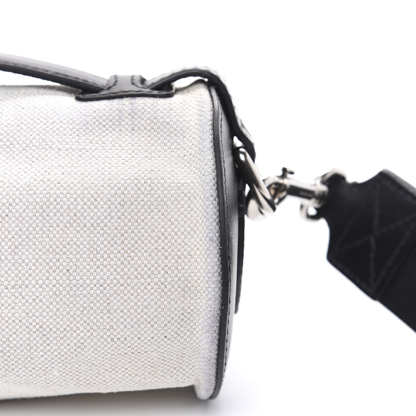 Calfskin Linen The Barrel Bag Black
