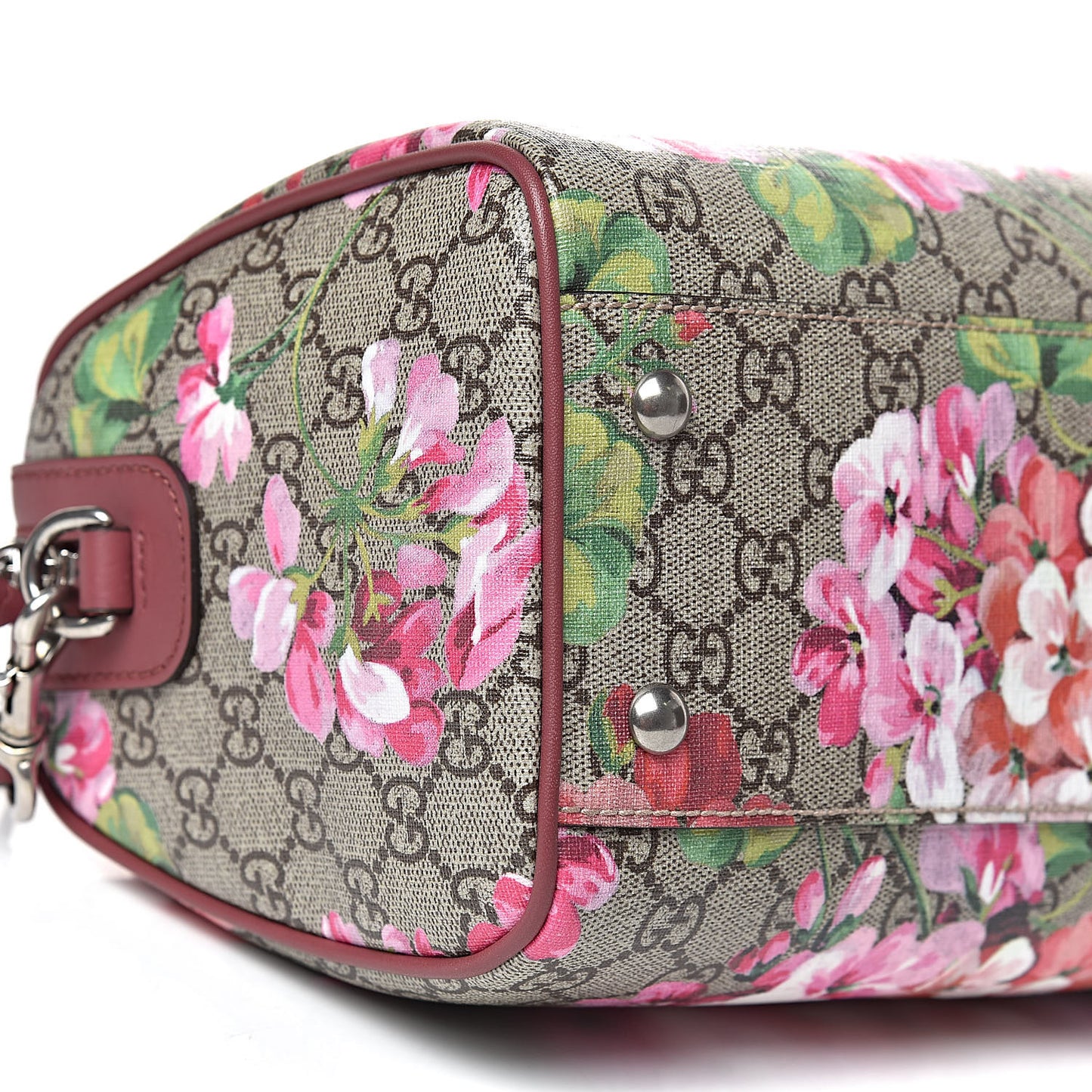 GG Supreme Monogram Blooms Small Boston Beige Multicolor Dry Rose