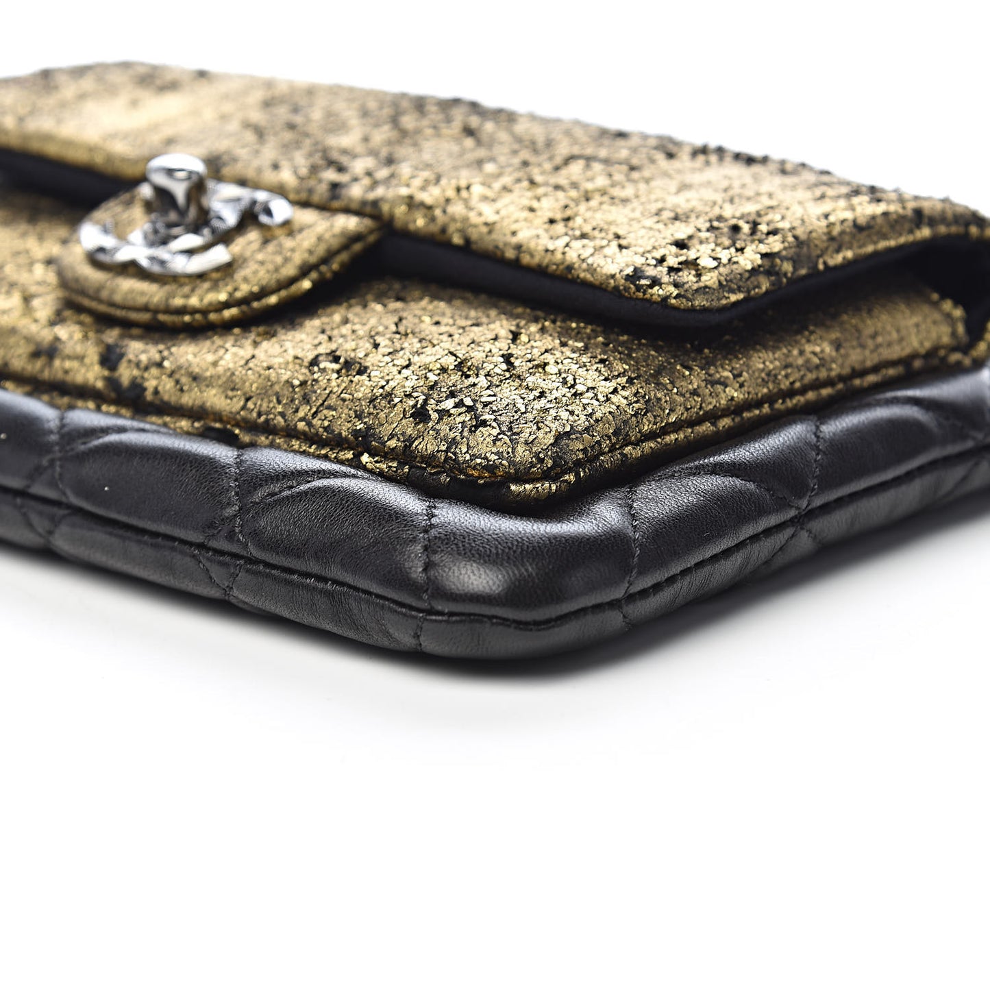 Lambskin Mineral Nights Wristlet Gold Black