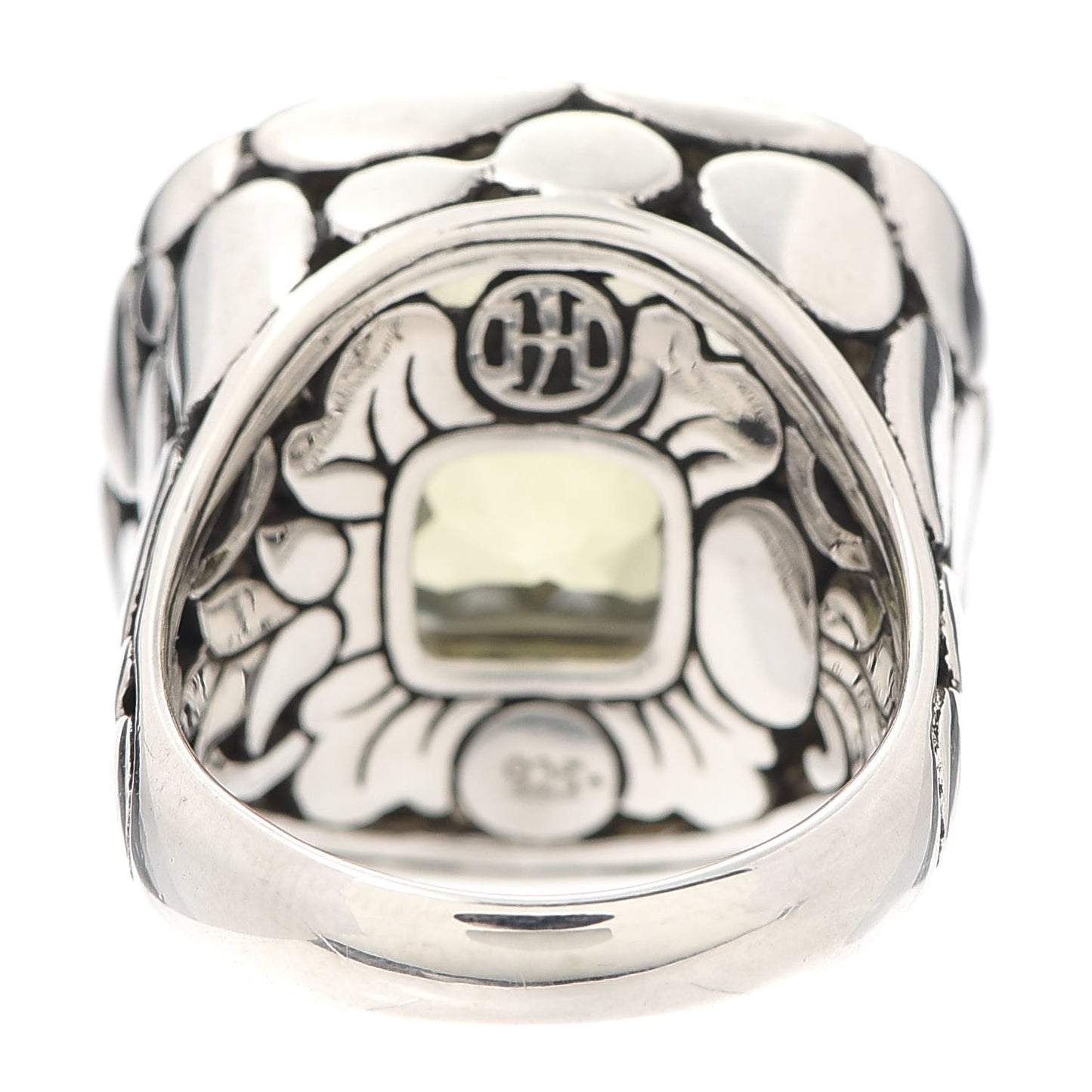Sterling Silver Citrine Large Batu Kali Square Ring 54 7