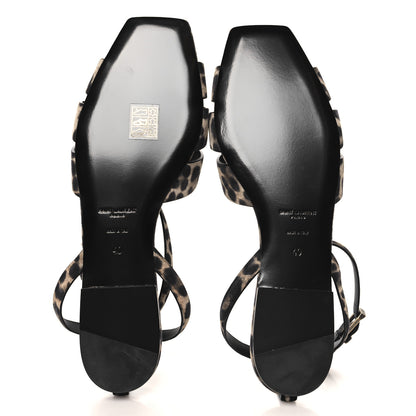 Saint Laurent Suede Leopard Print Tribute 05 Ankle Strap Sandals  40 Russian Beige 6 of 10