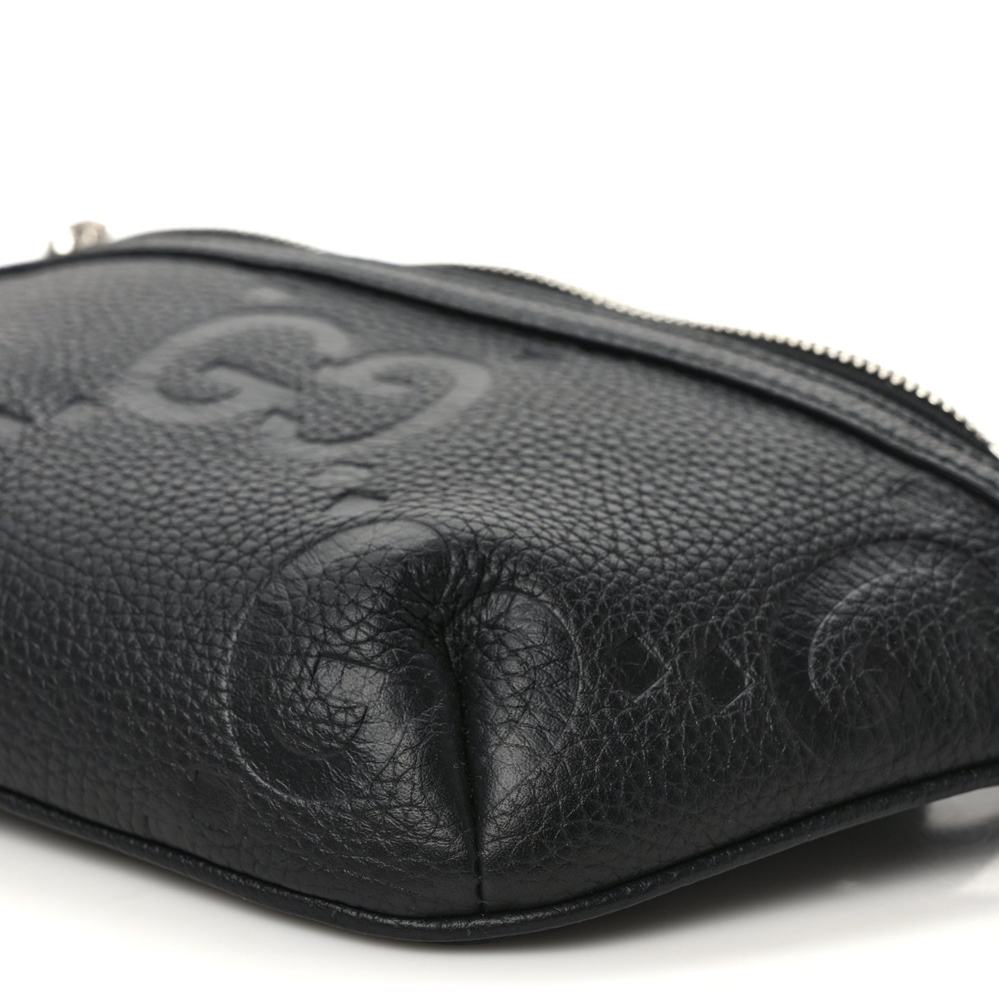Piuma Calfskin Jumbo GG Embossed Small Belt Bag Black