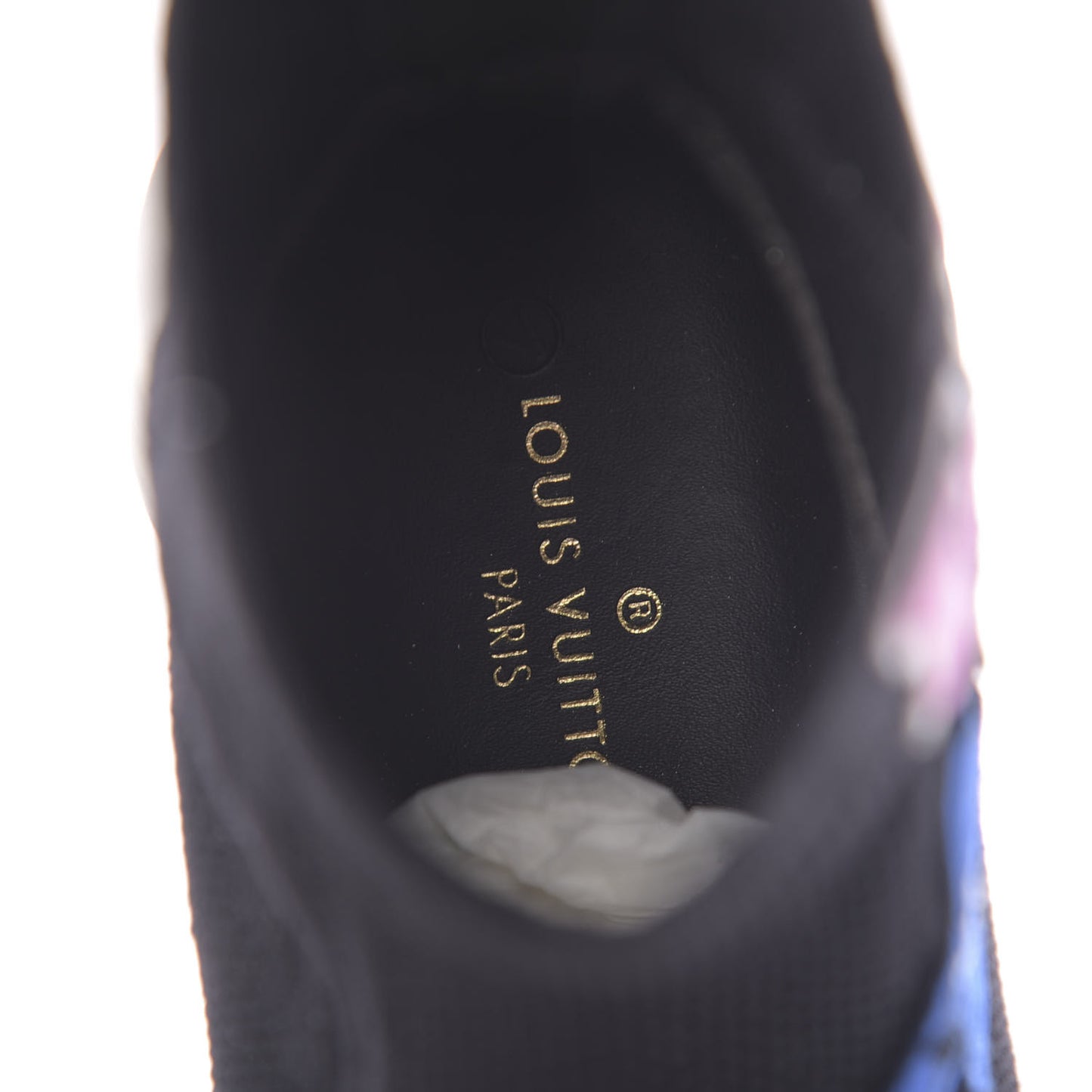 Stretch Fabric LV Black Heart Sock Sneaker 37 Black