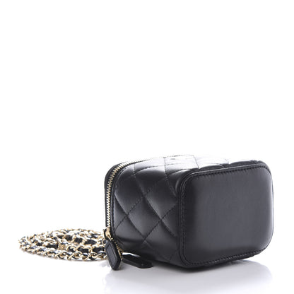 Chanel Lambskin Quilted Mini Vanity Case With Chain Black 4 of 10