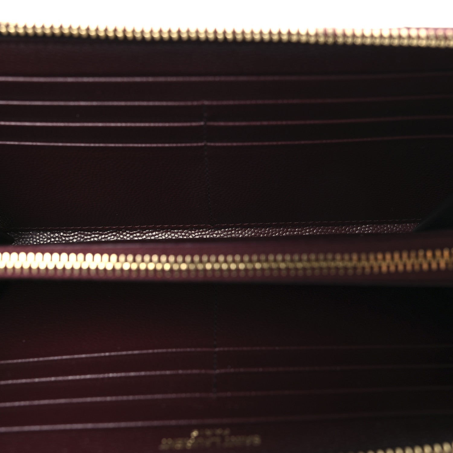 Saint Laurent Grain De Poudre Matelasse Chevron Monogram Zip Around Wallet Rouge Legion 5 of 7