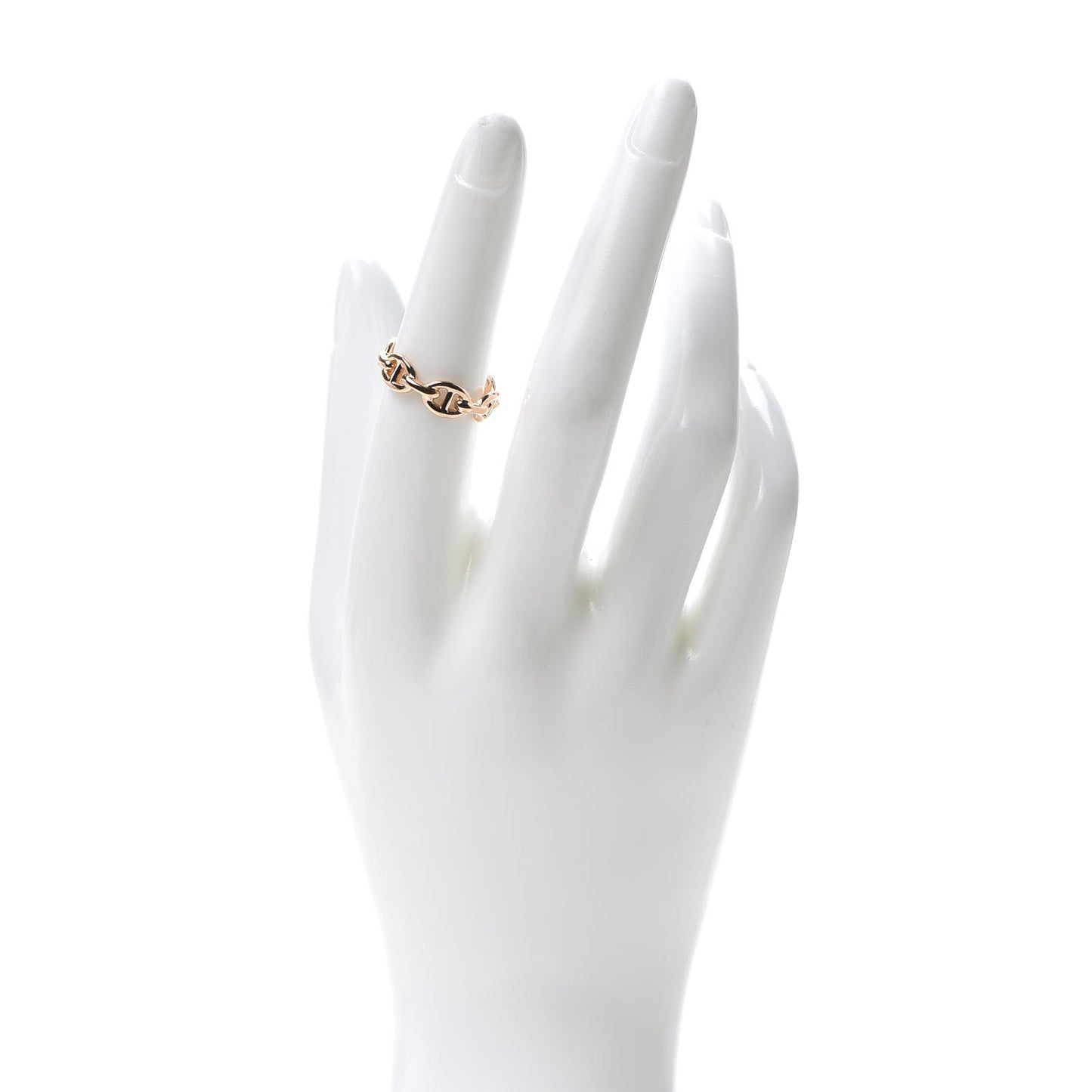 18K Rose Gold PM Chaine D'Ancre Enchainee Ring 53 6.5