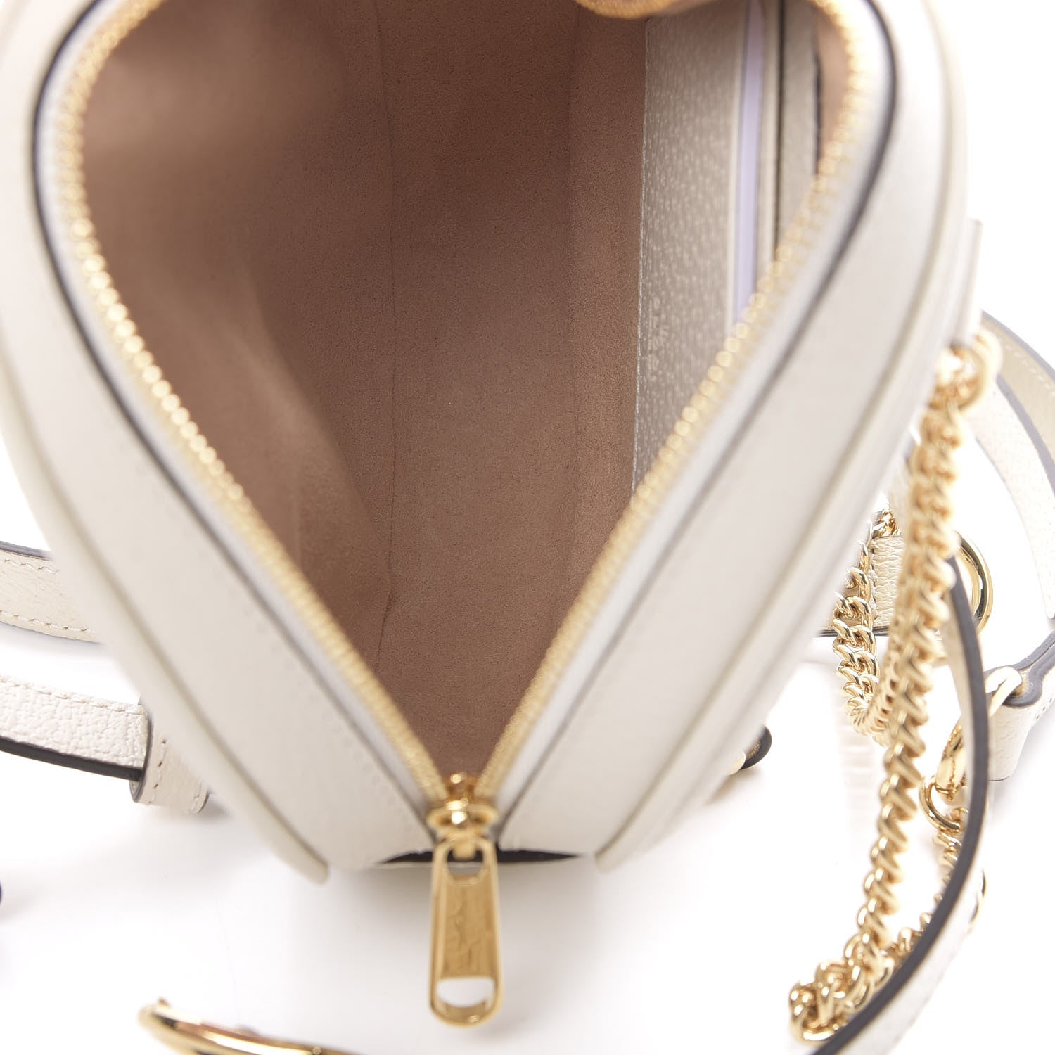 Gucci Textured Calfskin Web Mini Ophidia Round Backpack Mystic White 4 of 10