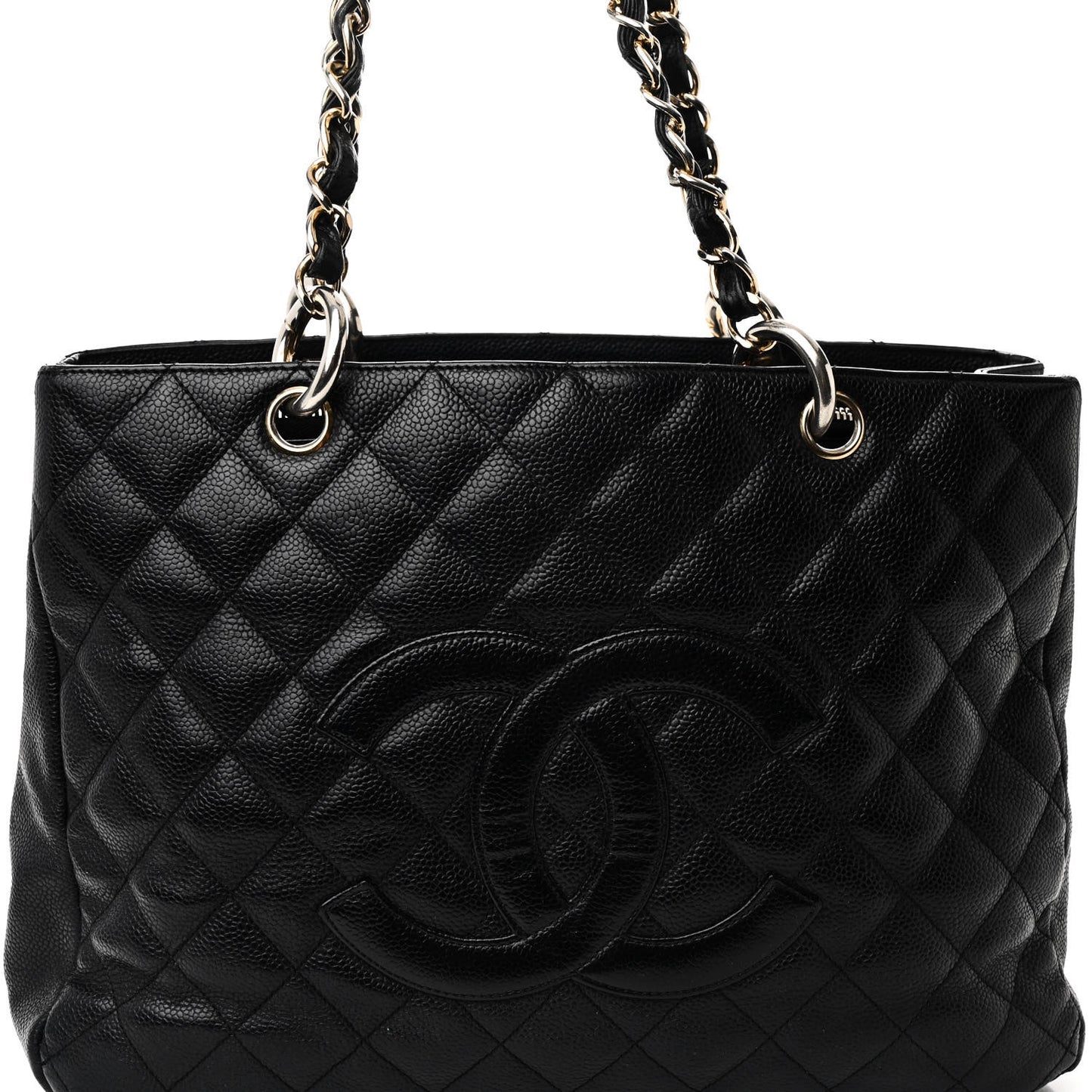 Caviar Quilted Grand Shopping Tote GST Black