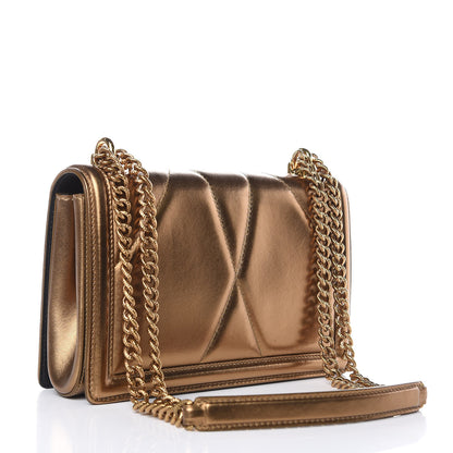 Dolce & Gabbana Metallic Calfskin Medium Devotion Crossbody Bag Gold 3 of 12