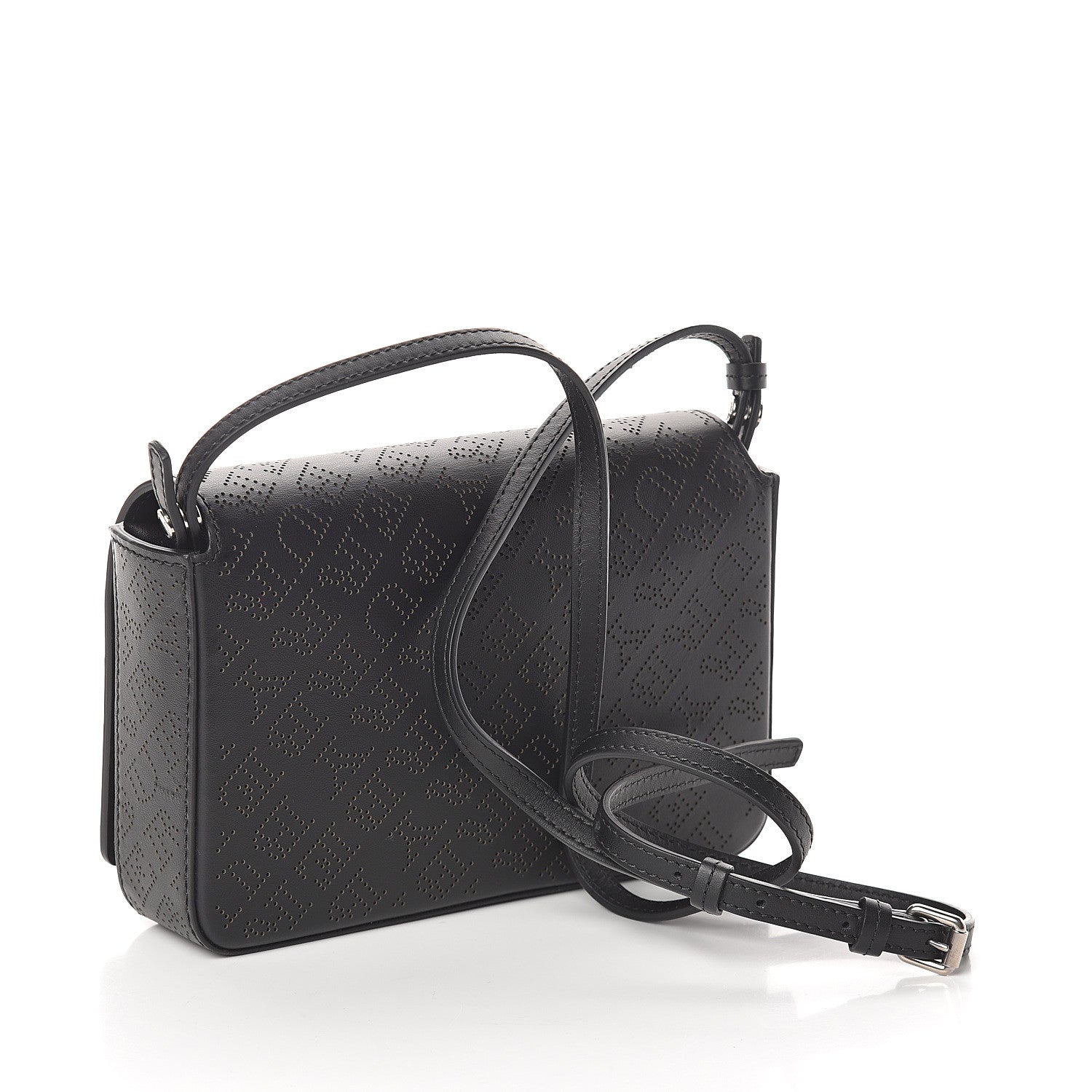 Burberry Calfskin Perforated Logo Hampshire Crossbody Black 2 of 7