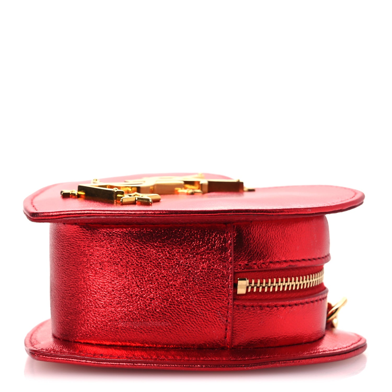 Saint Laurent Metallic Lambskin Small Love Heart Chain Bag Red 10 of 13