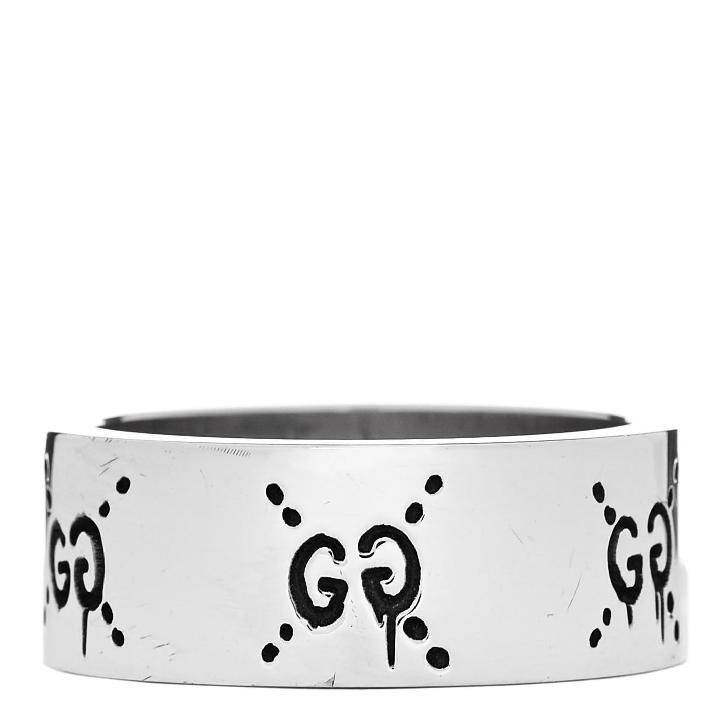 Sterling Silver GucciGhost Hamlet Skull Band Ring 63 10.5