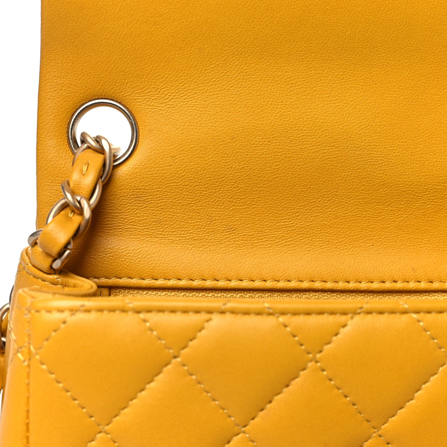 Chanel Lambskin Quilted Mini Square Flap Yellow 12 of 13