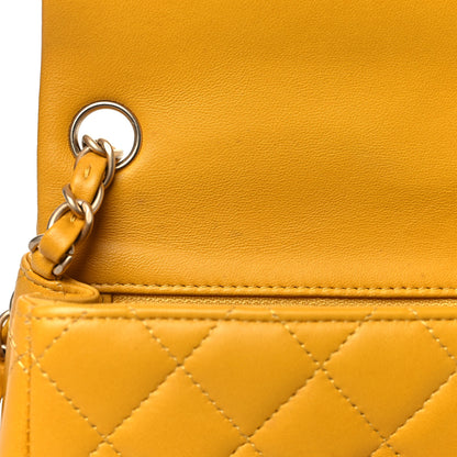 Chanel Lambskin Quilted Mini Square Flap Yellow 12 of 13