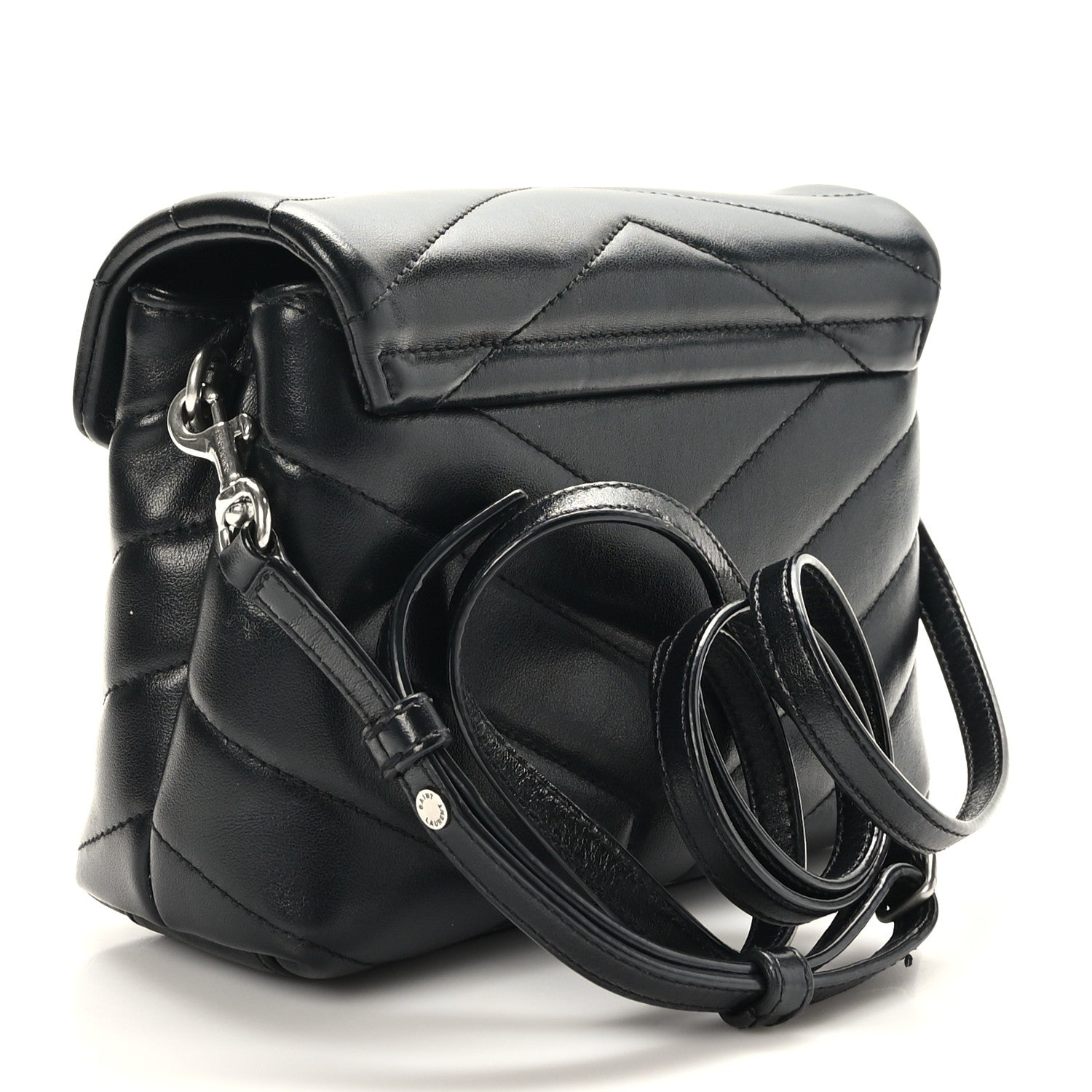 Saint Laurent Calfskin Y Quilted Monogram Toy Loulou Crossbody Bag Black 3 of 10