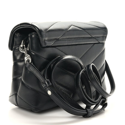 Saint Laurent Calfskin Y Quilted Monogram Toy Loulou Crossbody Bag Black 3 of 10