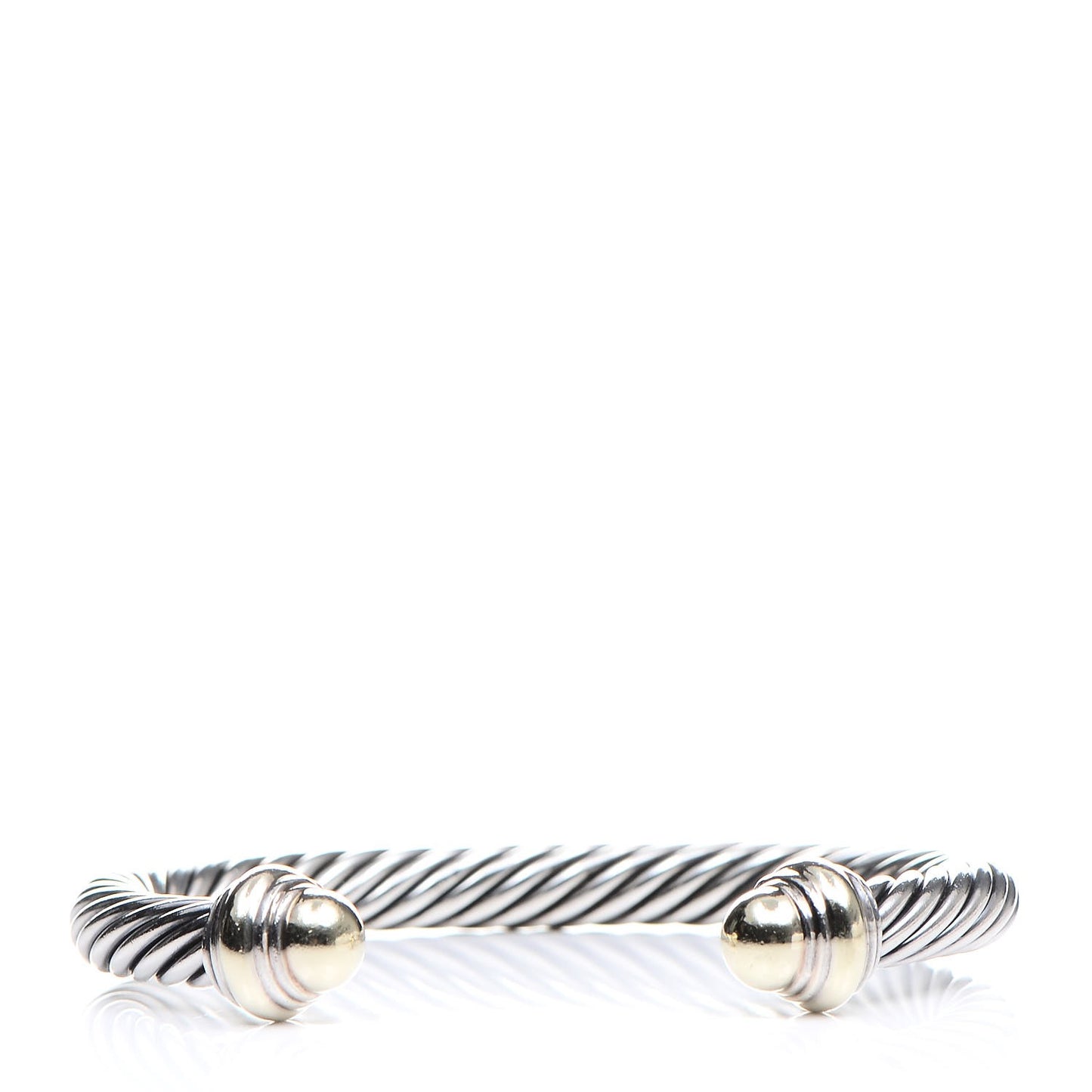 Sterling Silver 14K Yellow Gold 7mm Cable Classics Bracelet