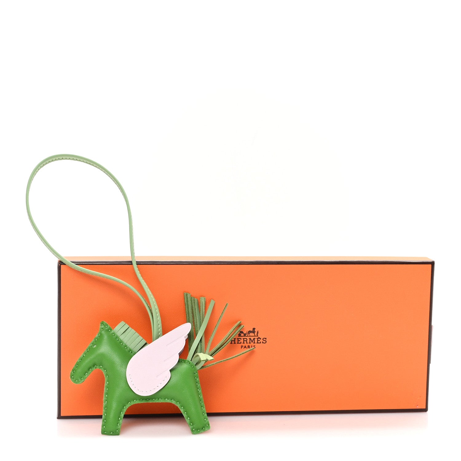 Hermes Milo Lambskin Grigri Rodeo Pegase Horse Bag Charm PM Vert Yucca Vert Criquet Mauve Pale 5 of 5