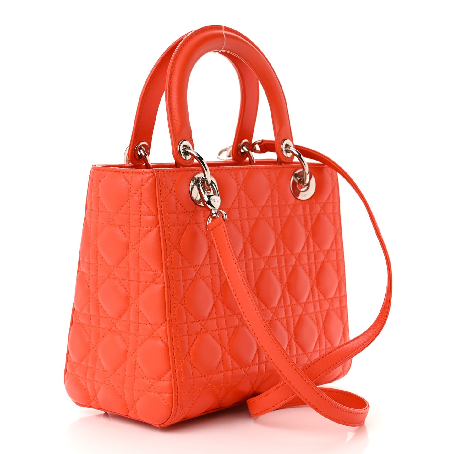 Lambskin Cannage Medium Lady Dior Orange