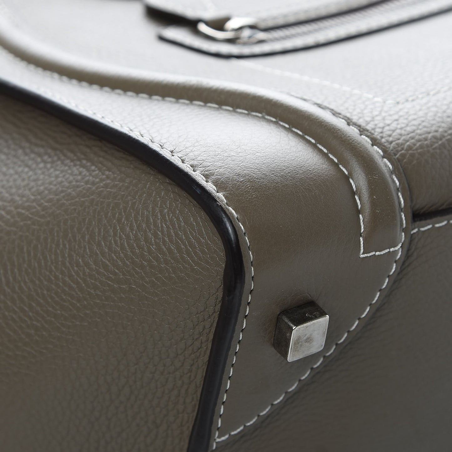 Drummed Calfskin Mini Luggage Souris