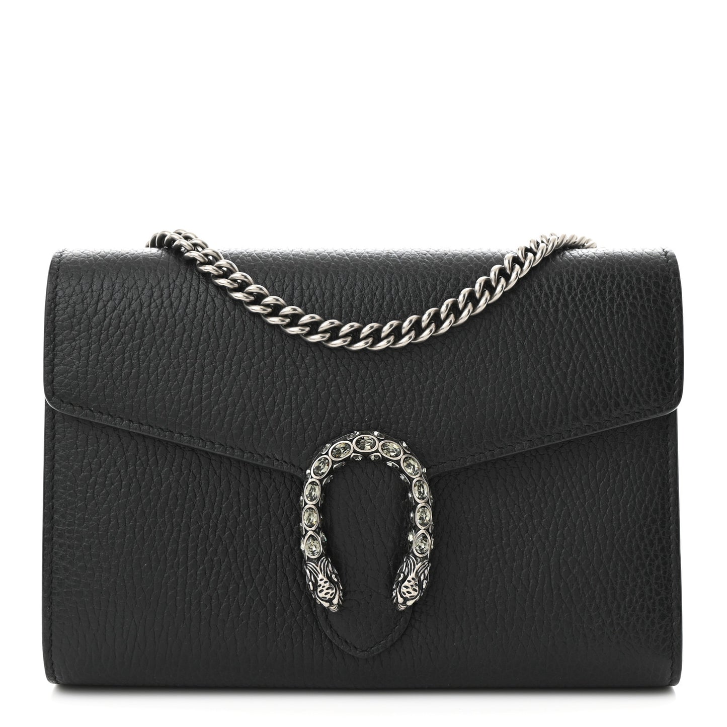 Calfskin Mini Dionysus Chain Wallet Black