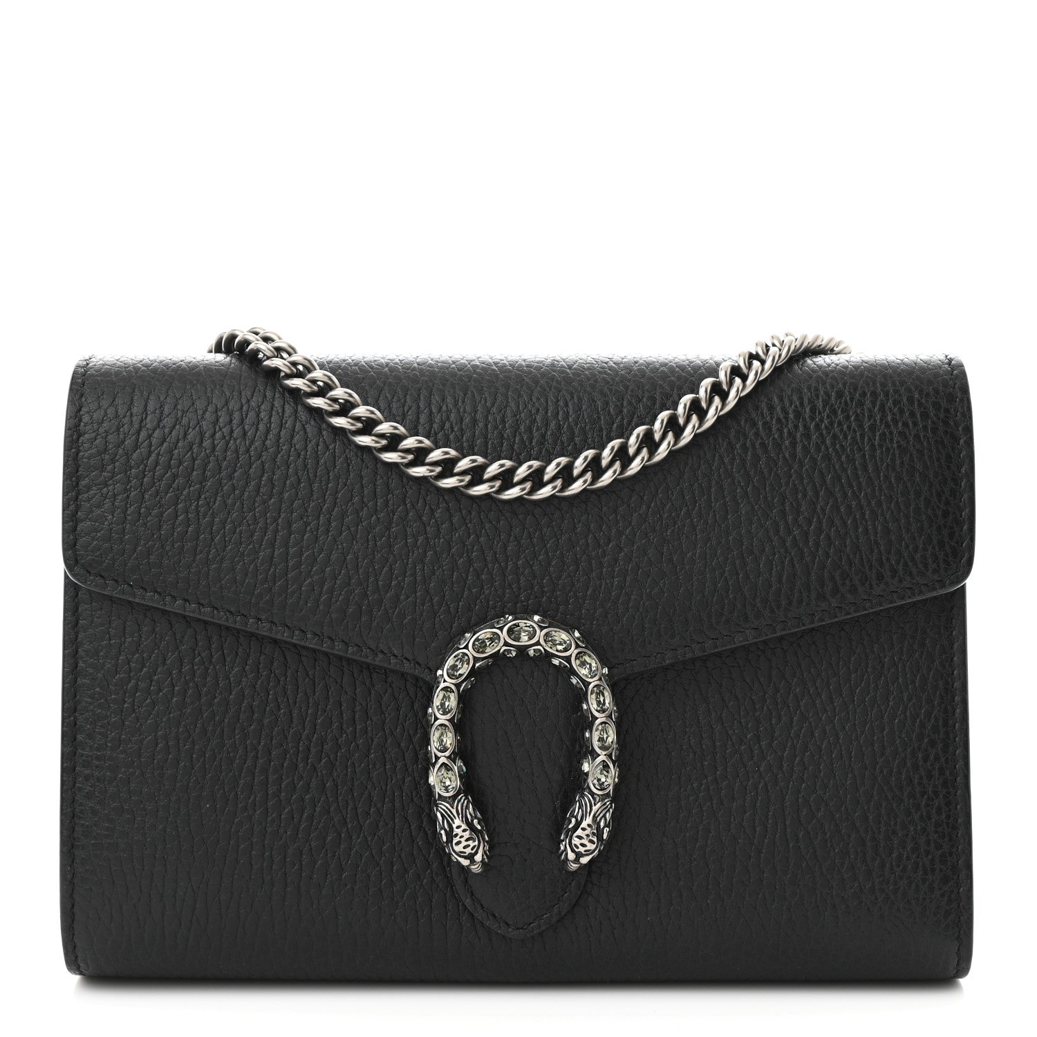 Gucci Calfskin Mini Dionysus Chain Wallet Black 1 of 12