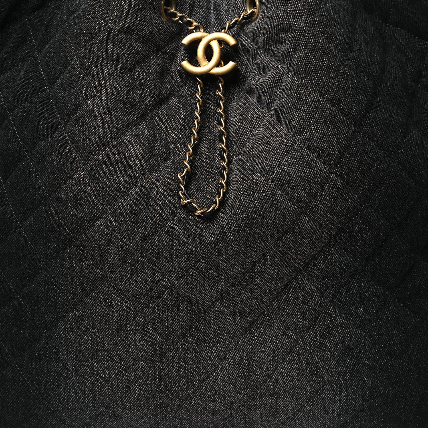Chanel Washed Denim Quilted Medium Chanel 25 Handbag Black 9 of 11