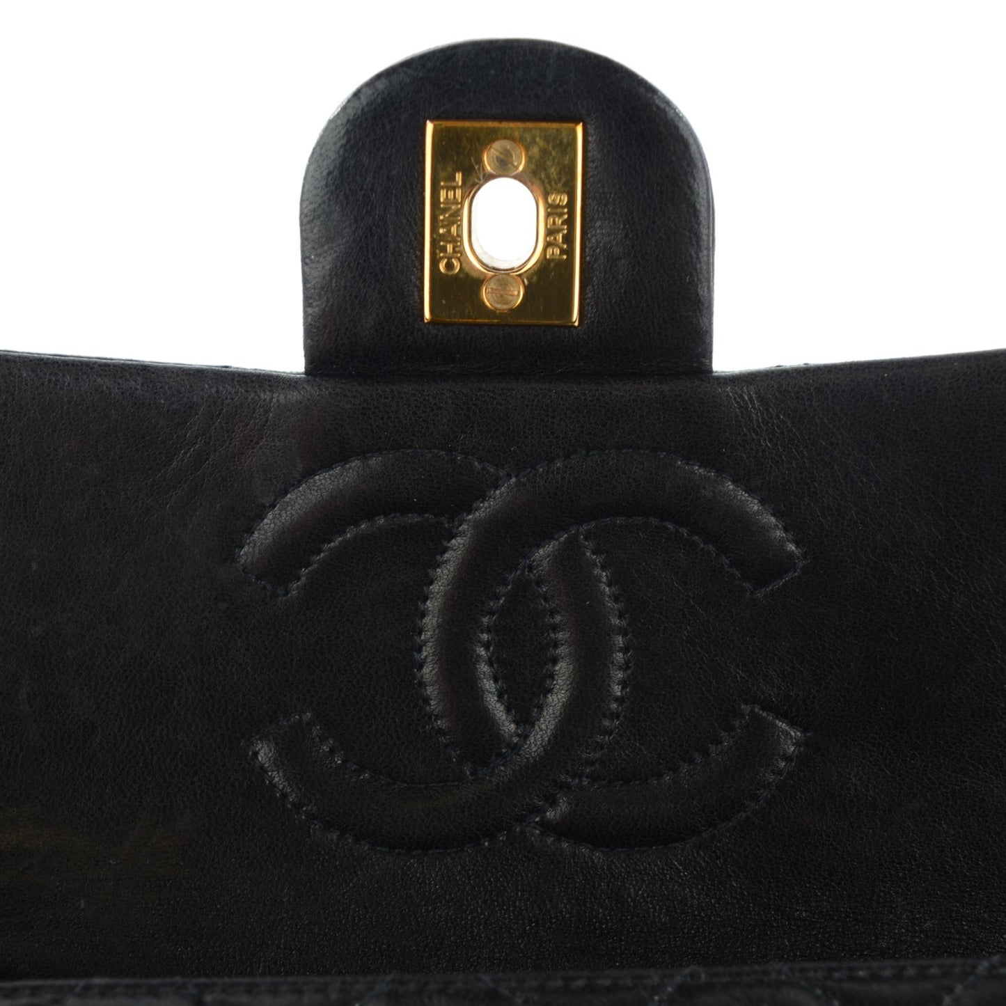 Lambskin Quilted Mini Square Flap Brown
