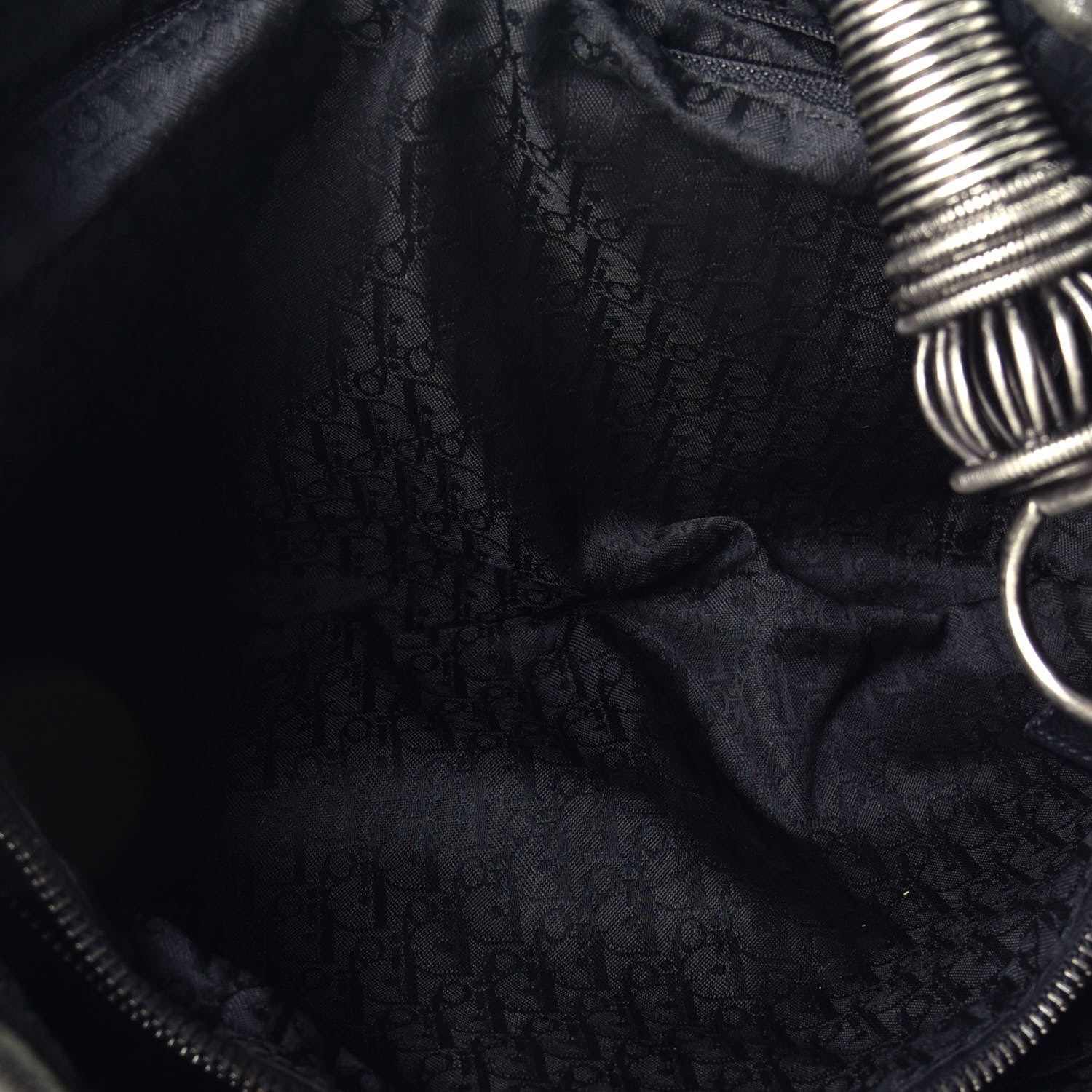 Christian Dior Lambskin Plisse Pleated Shoulder Bag Black 5 of 9