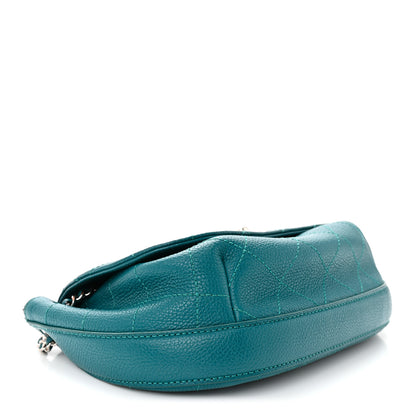 Chanel Grained Calfskin Stitched Small Messenger Flap Bag Teal 4 of 11