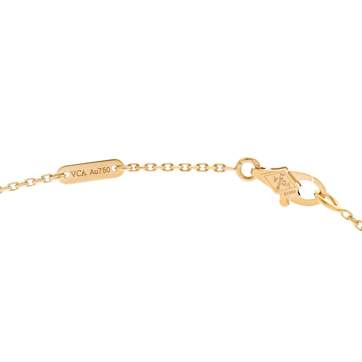 18K Yellow Gold Mother of Pearl Sweet Alhambra Butterfly Pendant Necklace